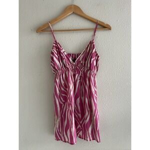 Express Y2K Babydoll Pink Top Size Small Silk Retro Boho Feminine Coquette